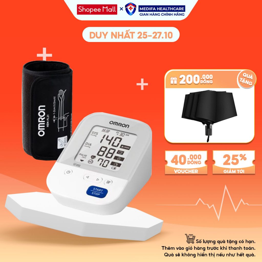 Máy đo huyết áp bắp tay tự động Omron cao cấp HEM-7156 chính hãng - Thiết bị y tế gia đình Medifa