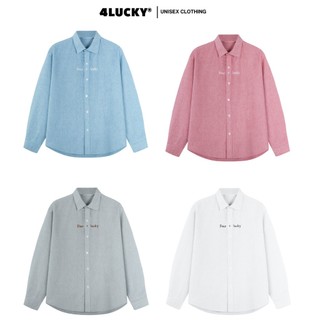 Áo Sơ Mi Tay Dài 4Lucky 6802 Unisex Vải Oxford Form Oversize