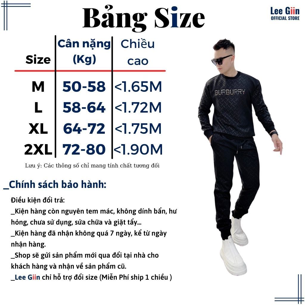 Bộ nỉ nam cao cấp cổ tròn form đẹp dày dặn LeeGiin LD69 Set đồ nam thể thao thu đông dài tay 2023 Hàng Hiệu