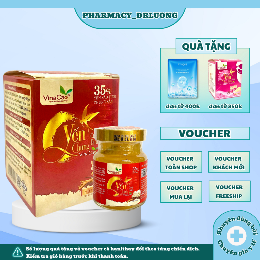 Yến chưng Cung Đình Vinacao - Yến sào chưng và đông trùng hạ thảo giúp bồi bổ cơ thể, tăng sức đề kháng, đẹp da
