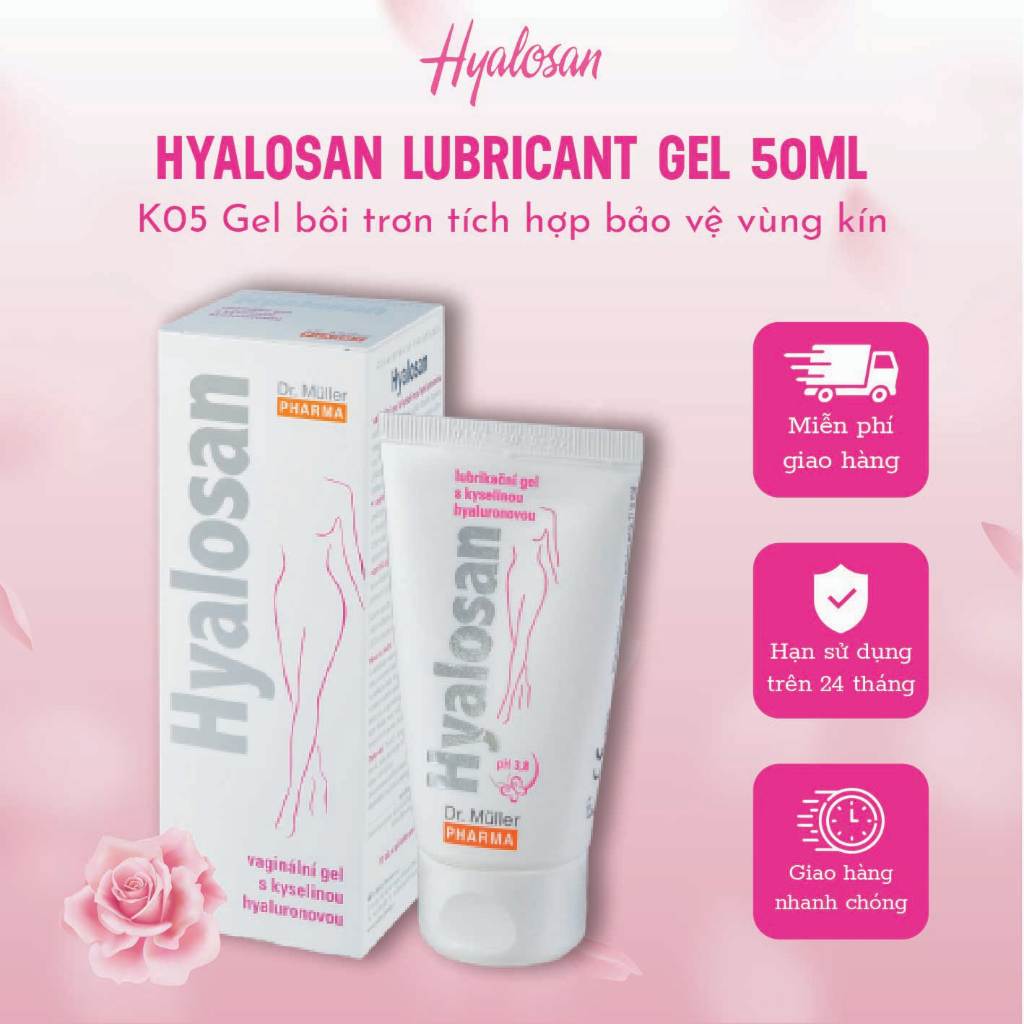 Gel Bôi Trơn Hyalosan Lubricant Gel 50ml - Tích Hợp Bảo Vệ Vùng Kín Dành Cho Chị Em Phụ Nữ