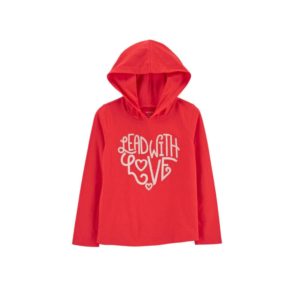 Áo thun có mũ trẻ em ngực in chữ in hình đáng yêu