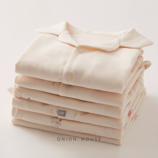 Bộ ngủ pyjamas dài cotton tự nhiên bé gái - dâu