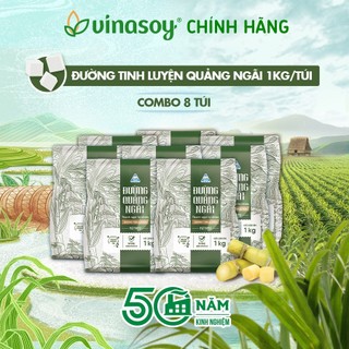 Combo 8 túi Đường tinh luyện Đường Quảng Ngãi 1kg/túi