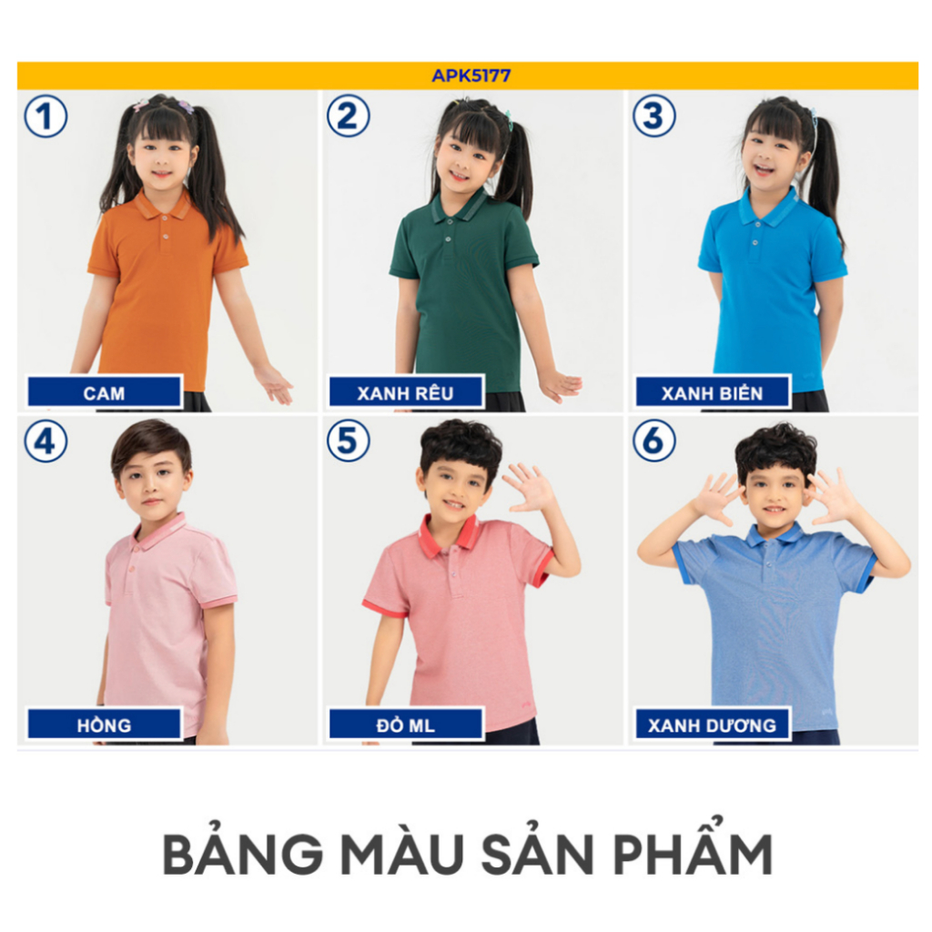 Áo Polo Trẻ Em Mắt Chim Bo Phối chất liệu cao cấp kiểu dáng năng động KID3052 - APK5177