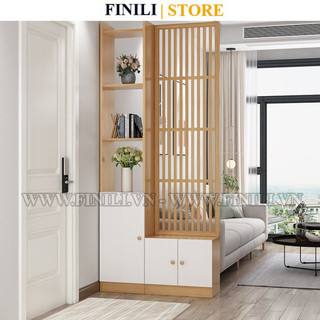 Vách ngăn FINILI trang trí phòng khách hiện đại kết hợp tủ kệ FNLO984