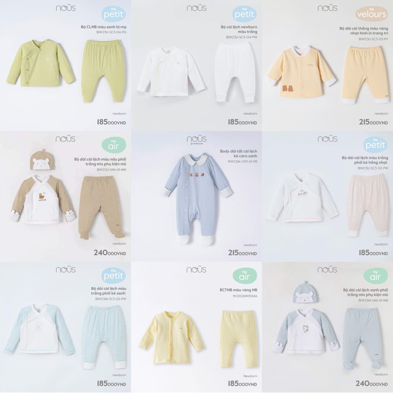 Bộ Dài Tay Cho Bé Sơ Sinh Nous Newborn Cho Bé Đến 6kg