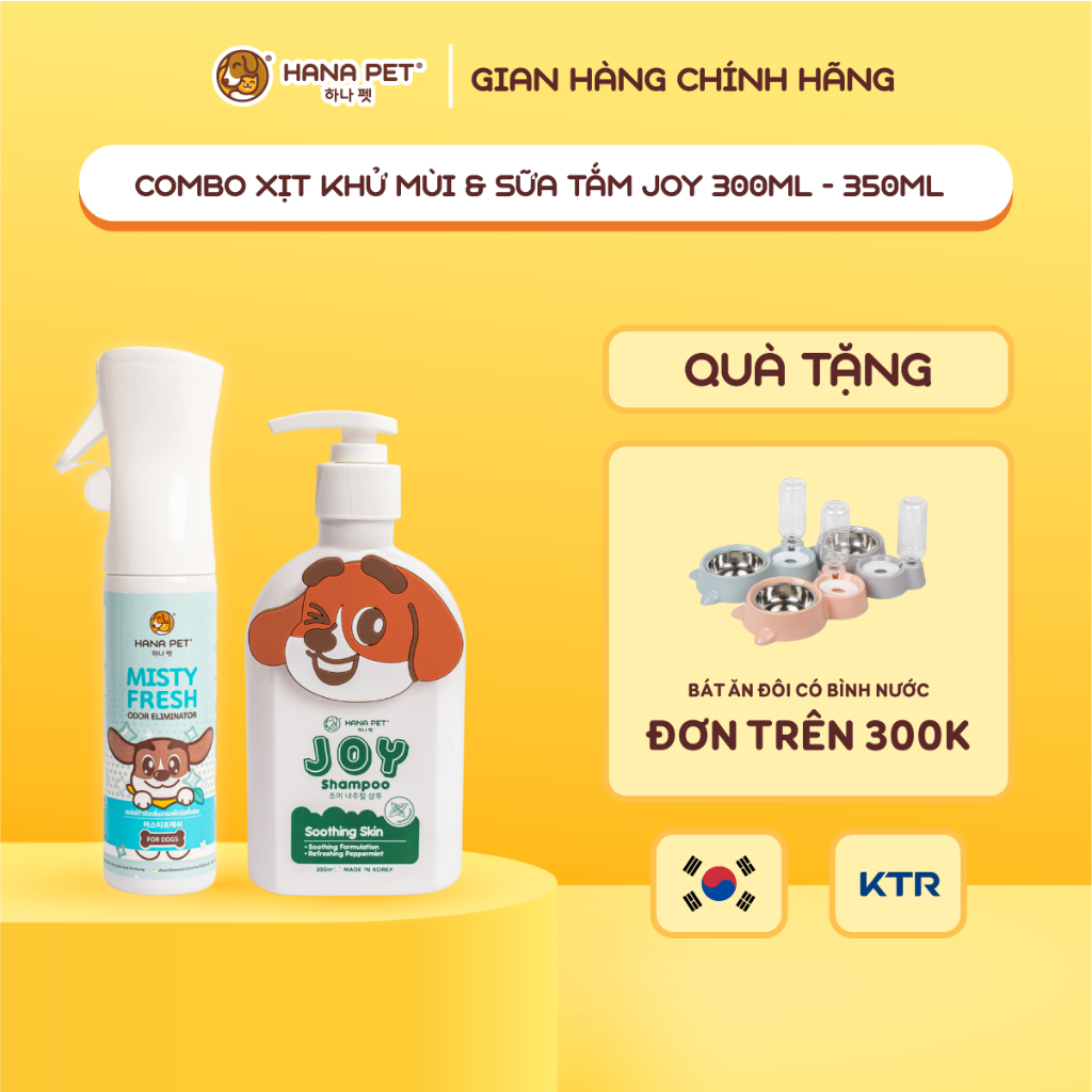 Combo sữa tắm JOY và xịt khử mùi, khử khuẩn Misty Fresh - Hana Pet Việt Nam