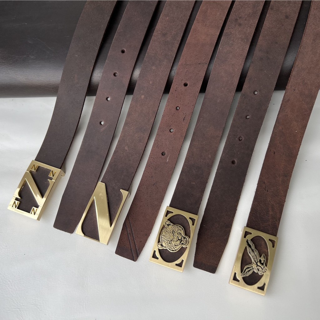 Thắt Lưng Nam Da Bò Sáp Mộc 1 Lớp Nguyên Tấm Cao Cấp Khóa Hợp Kim Chống Rỉ, Dây Nịt Thắt Lưng Nam Da Bò DB25