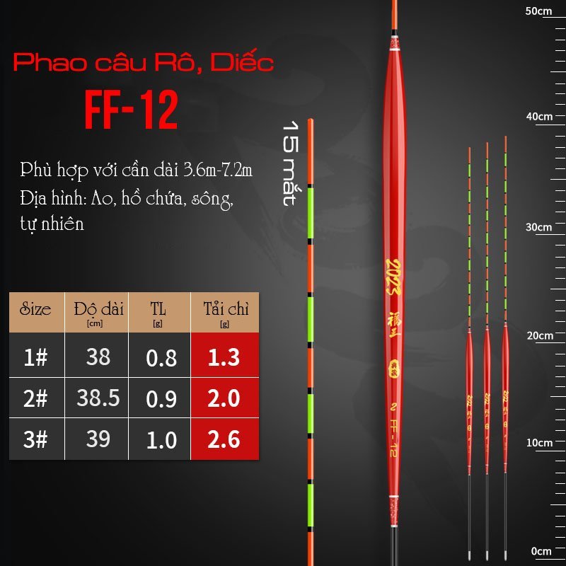 Phao câu cá Rô phi siêu nhạy chuyên dụng câu đài câu đơn cao cấp. Phao câu cá tín hiệu nhạy. Hoàng Nam Fishing