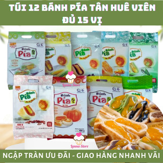 [TÚI 12 BÁNH] Bánh pía kim sa 15 vị mới siêu hot - Tân Huê Viên