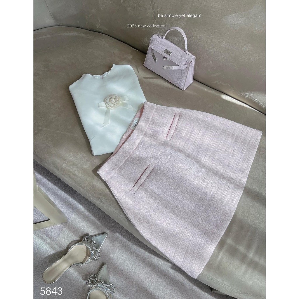 Set chân váy dạ kèm áo sat nách