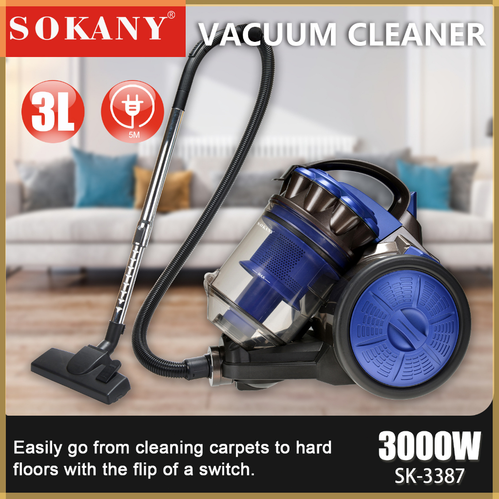Máy Hút Bụi Cầm Tay SOKANY 3387 - Công Suất Lớn Hút Mạnh, Hút Bụi Mịn, Dễ Dàng Di Chuyển 3000W