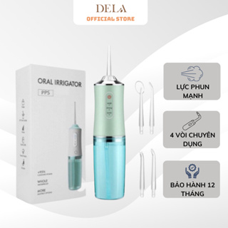 Máy Tăm Nước DELADEP Vệ Sinh Làm Sạch Kẽ Răng Miệng 4 Đầu Chuyên Dụng 3 Chế Độ Xịt Cầm Tay Tiện Dụng - MTN01