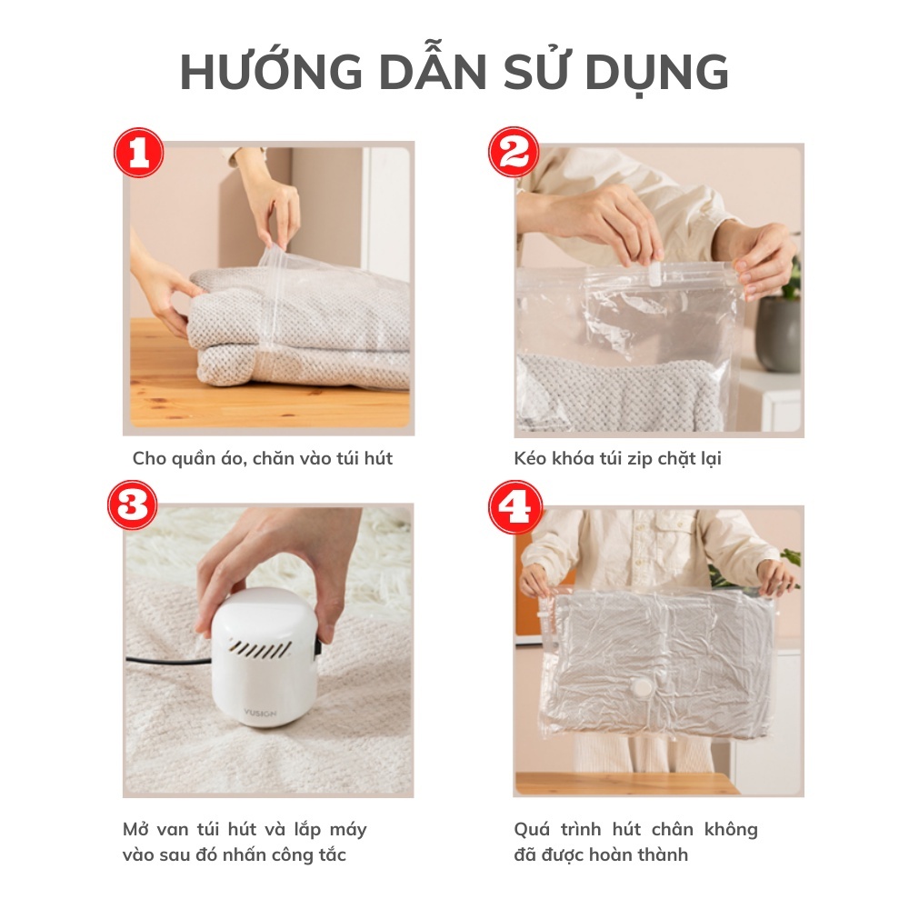 Máy hút chân không DELADEP, hút chân không quần áo bơm điện cầm tay mini hút chân không quần áo, chăn gối MCK01