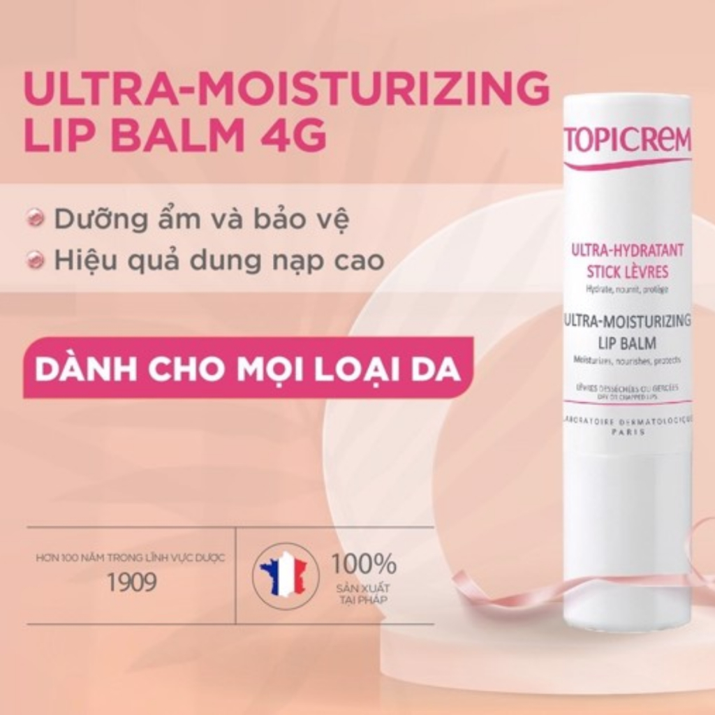 Son dưỡng môi TOPICREM Ultra Moisturizing Lip Balm  dưỡng ẩm, mềm môi