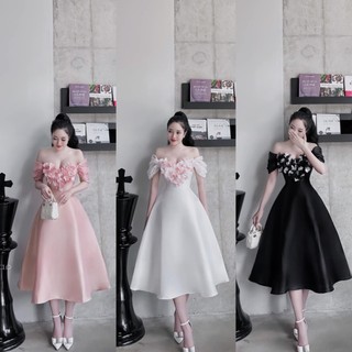 Đầm tapta hoa trái tim 3 màu