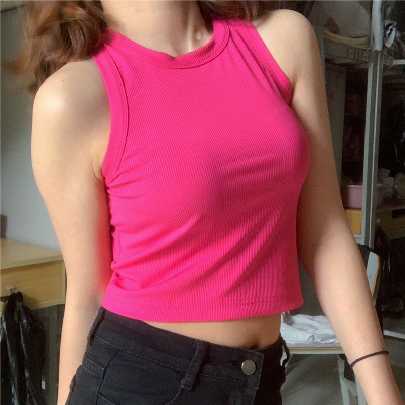 Áo Ba Lỗ Nữ SANJOLI Croptop Kiểu Ôm Body Sát Nách Sexy Dáng Ngắn Chất Thun Gân Màu Trắng Hàn Quốc Mùa Hè Năng Động AO008