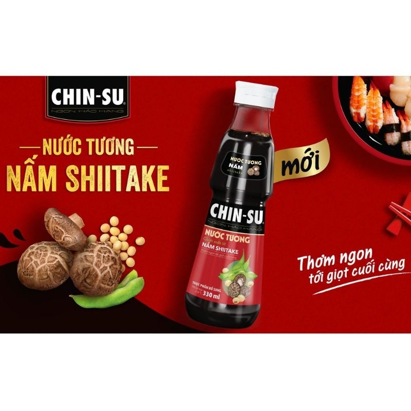 Nước tương xì dầu chinsu nấm Shiitake 330ml