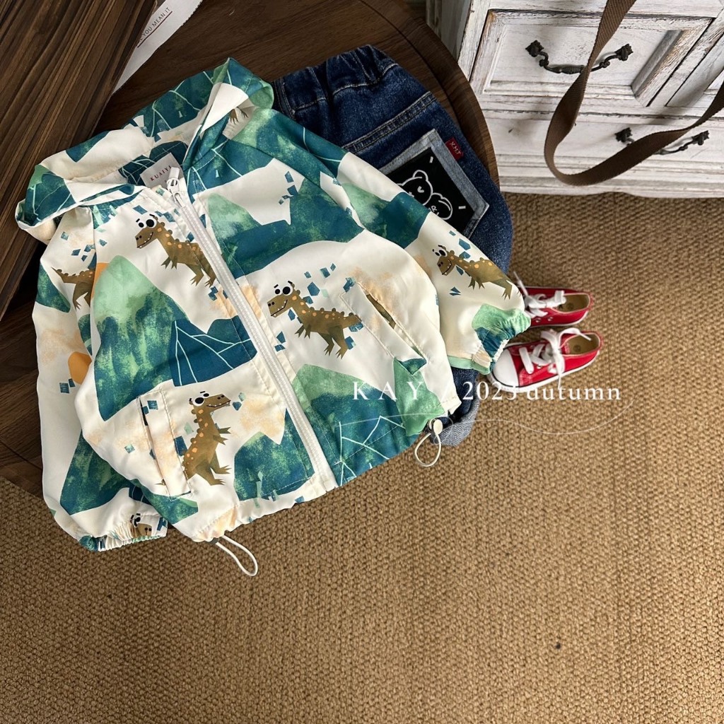 Áo khoác gió cho bé trai HK KIDS, áo khoác jacket chất thô gió giữ ấm mùa đông cho bé từ 3 đến 8 tuổi )