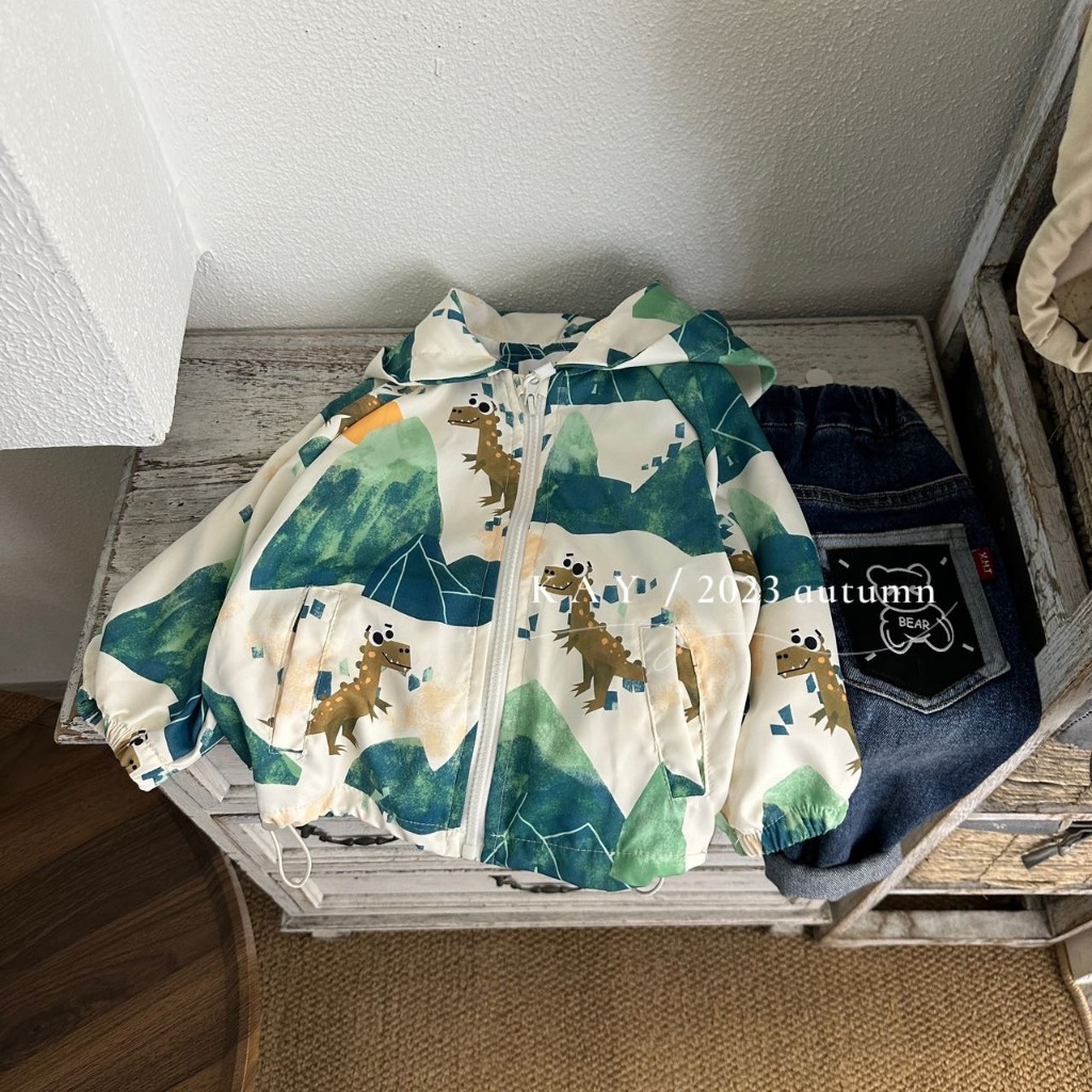 Áo khoác gió cho bé trai HK KIDS, áo khoác jacket chất thô gió giữ ấm mùa đông cho bé từ 3 đến 8 tuổi )