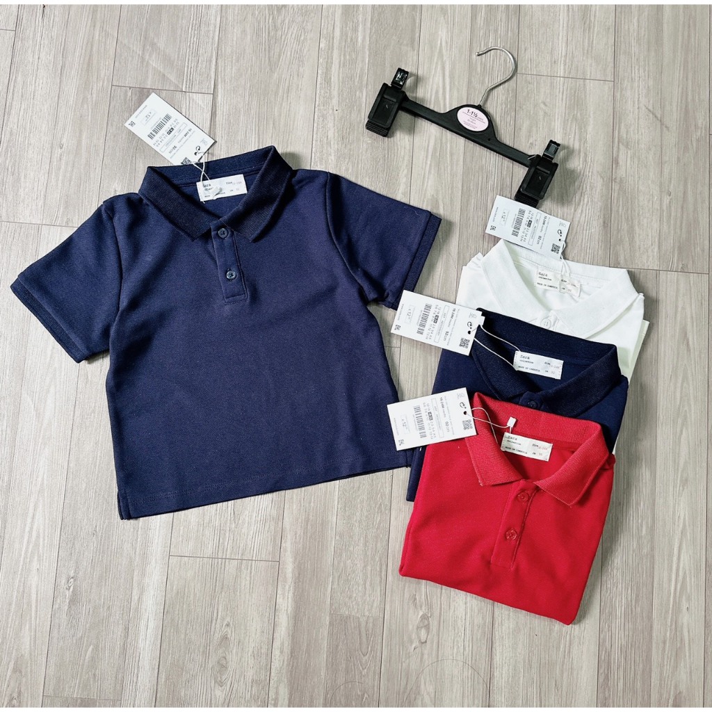 Áo polo ngắn tay trơn cho bé trai
