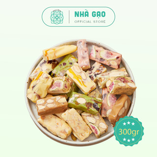 Hộp kẹo nougat mix 8 vị 300gr cao cấp Nhà Gạo