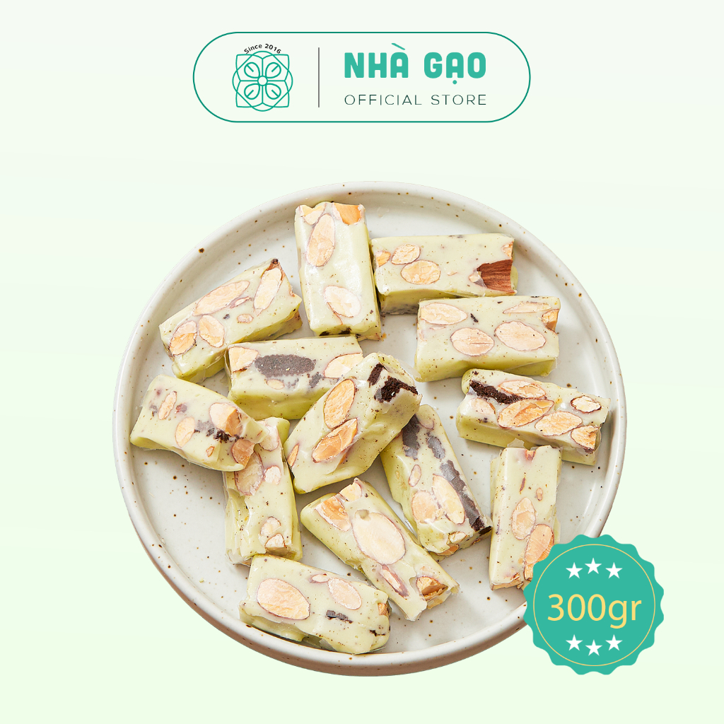 Kẹo nougat cao cấp Nhà Gạo vị bạc hà hộp 300gr