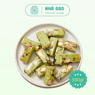 Kẹo nougat Nhà Gạo vị matcha siêu hạt hộp 300gr
