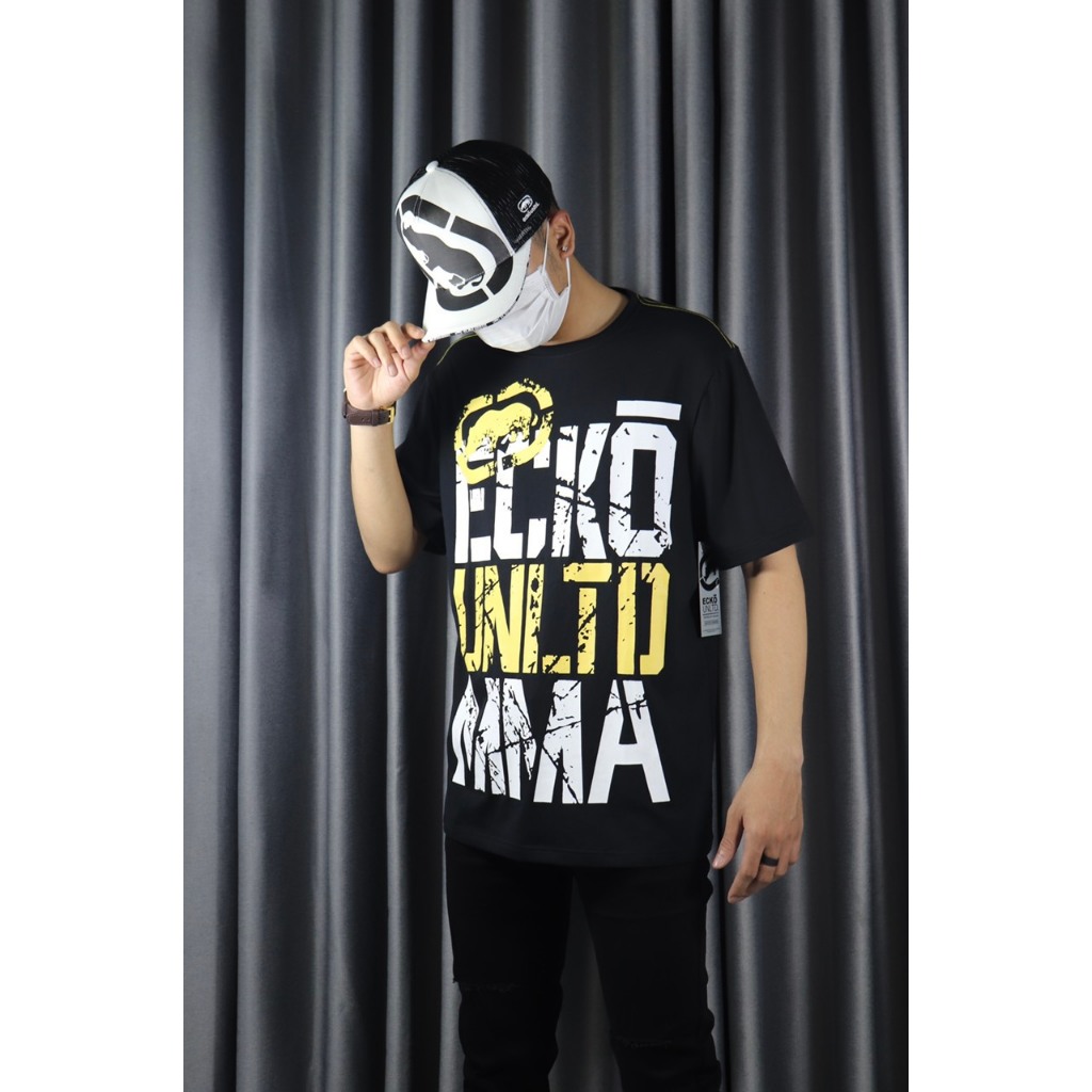 Áo thun ông địa AFF  áo thun nam ecko logo dập chữ vàng  Áo thun ông địa AFF  áo