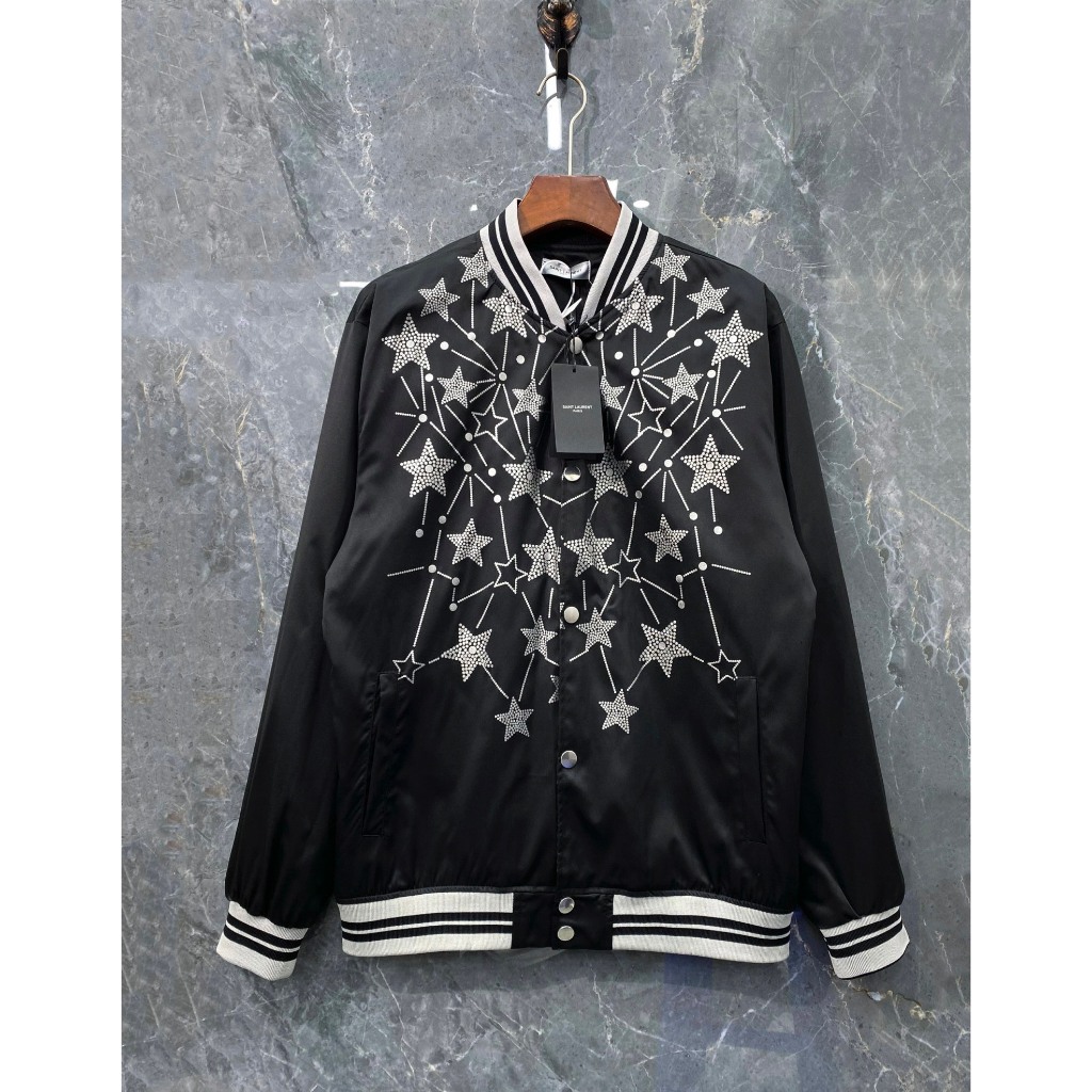 Áo khoác bomber nam ngôi sao chất gió siêu hot - Áo bomber nam nữ đường bo xám cao cấp