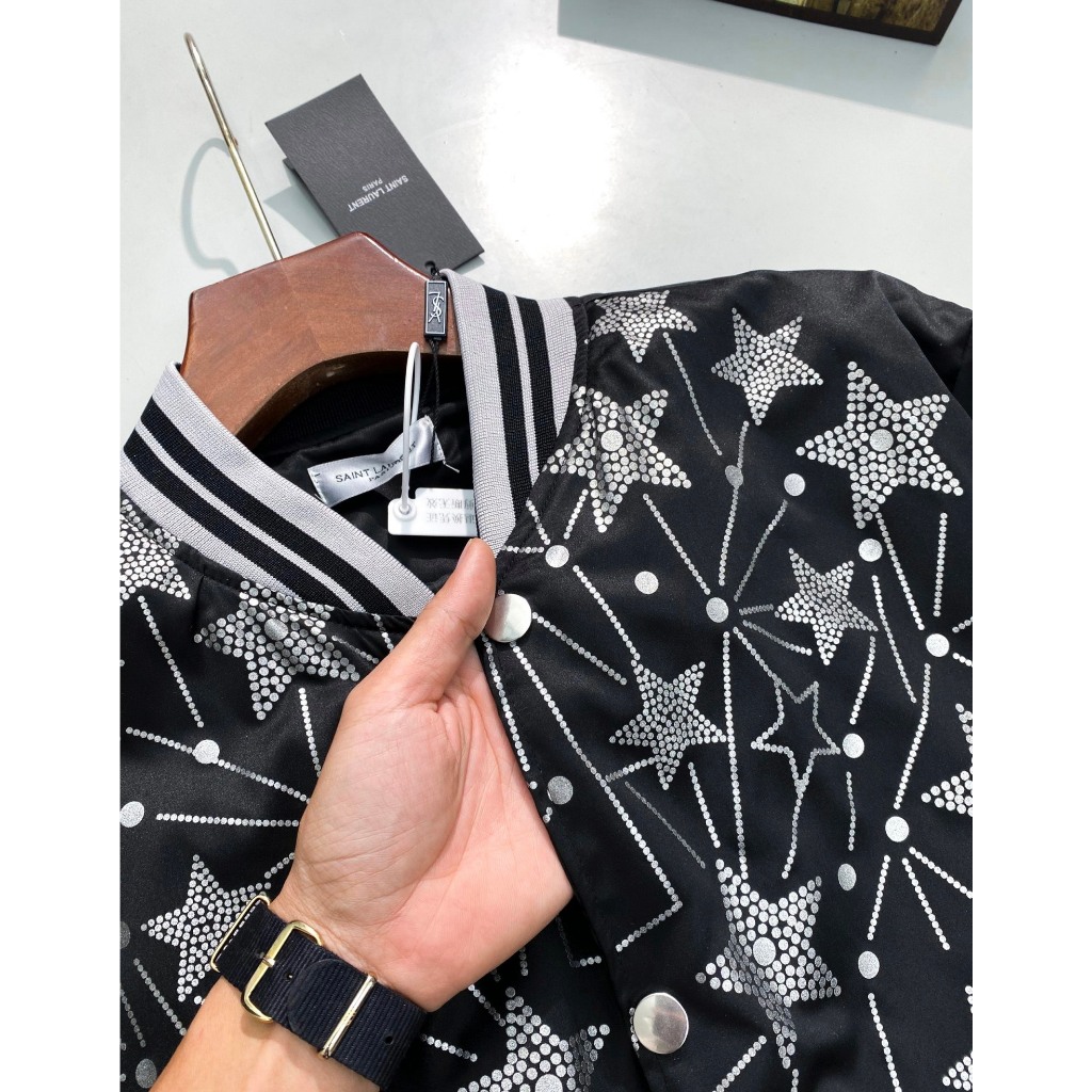 Áo khoác bomber nam ngôi sao chất gió siêu hot - Áo bomber nam nữ đường bo xám cao cấp