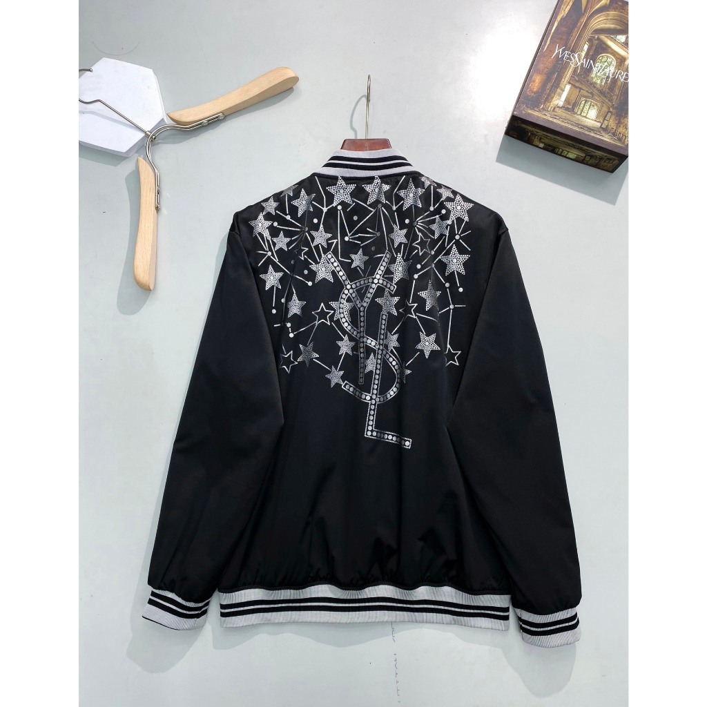 Áo khoác bomber nam ngôi sao chất gió siêu hot - Áo bomber nam nữ đường bo xám cao cấp