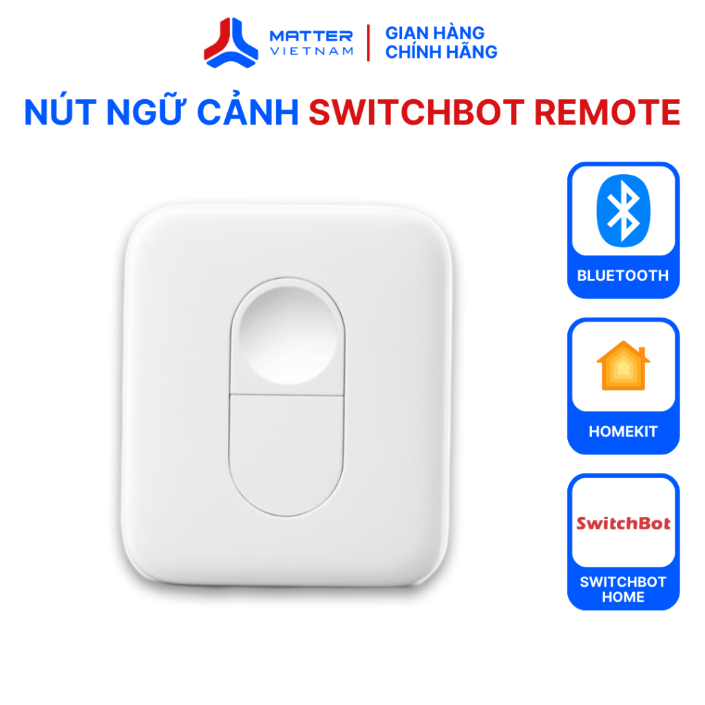 SwitchBot Remote - Nút bấm ngữ cảnh thông minh điều khiển từ xa đa năng, kết nối Bluetooth, 2 nút nhấn