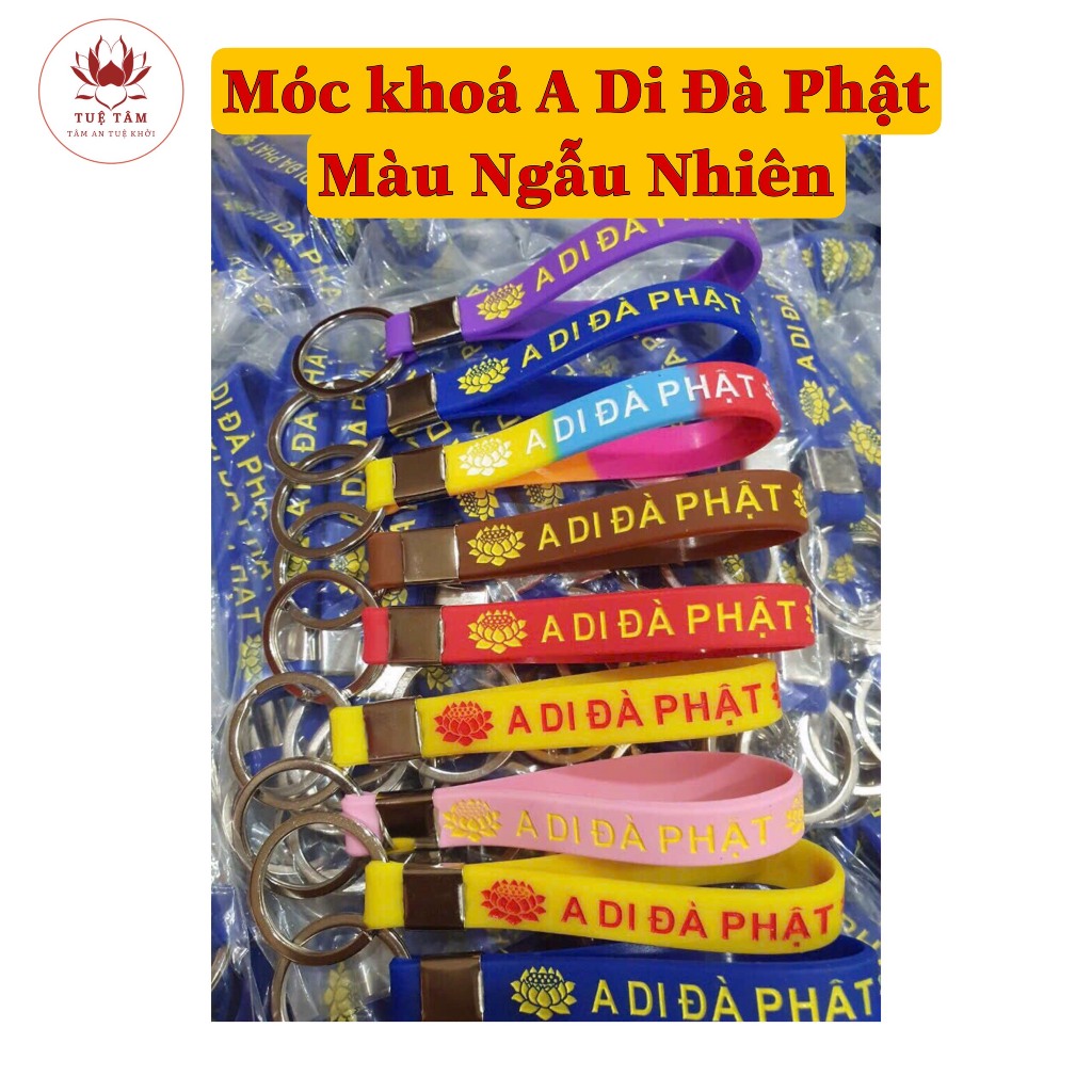 Móc Khóa A Di Đà Phật, nhựa mềm dẻo - Màu ngẫu nhiên