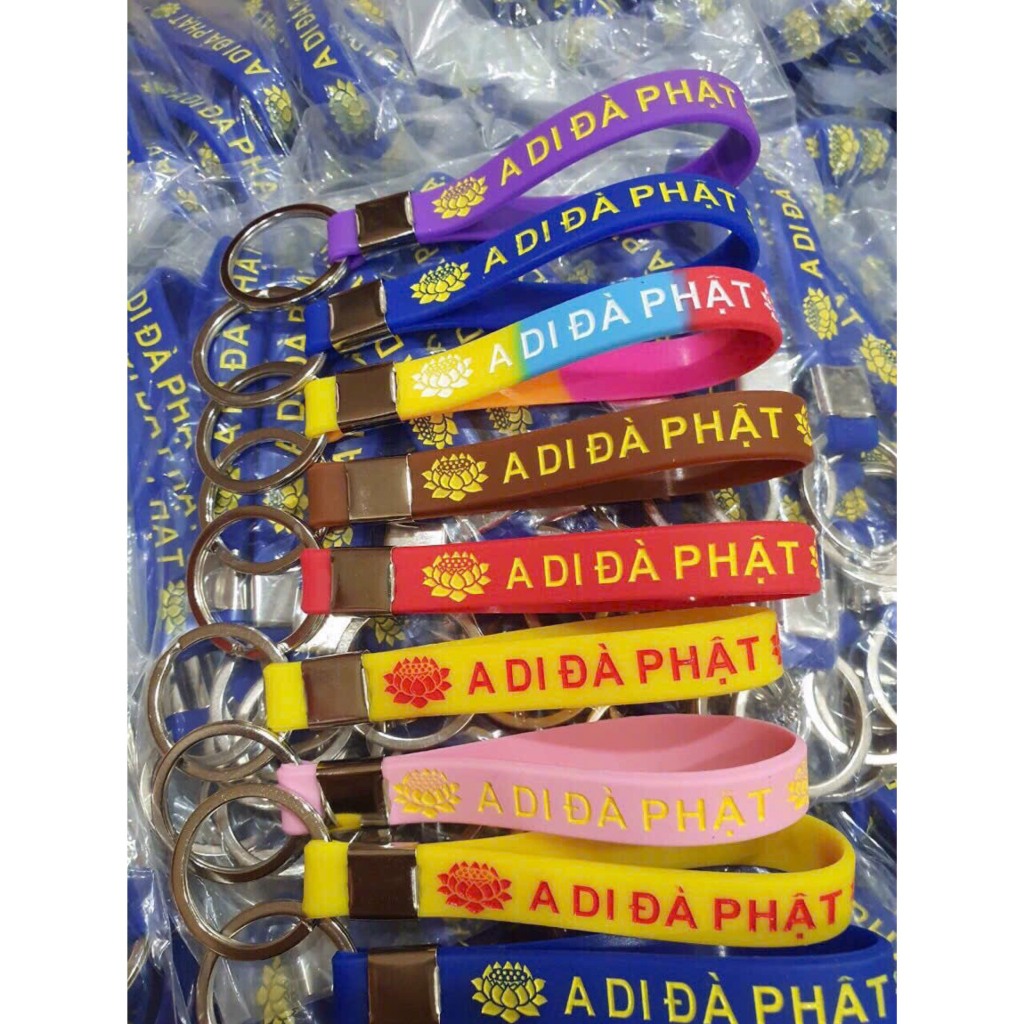 Móc Khóa A Di Đà Phật, nhựa mềm dẻo - Màu ngẫu nhiên