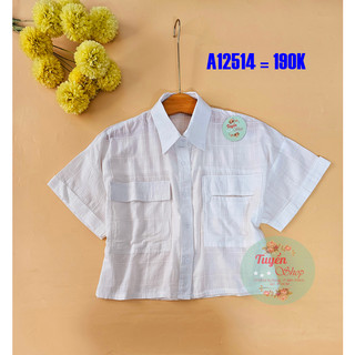 Áo sơ mi croptop phom rộng