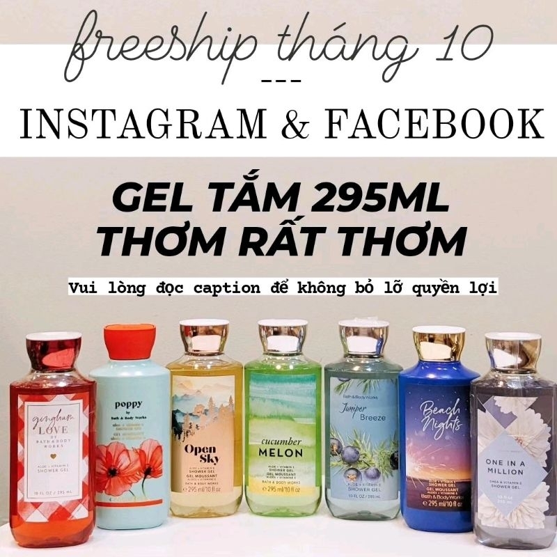 LINK 1: 50 mùi 🛀 Shower Gel 🧖 Dầu tắm dạng gel 295ml chính hãng Bath & Body Works