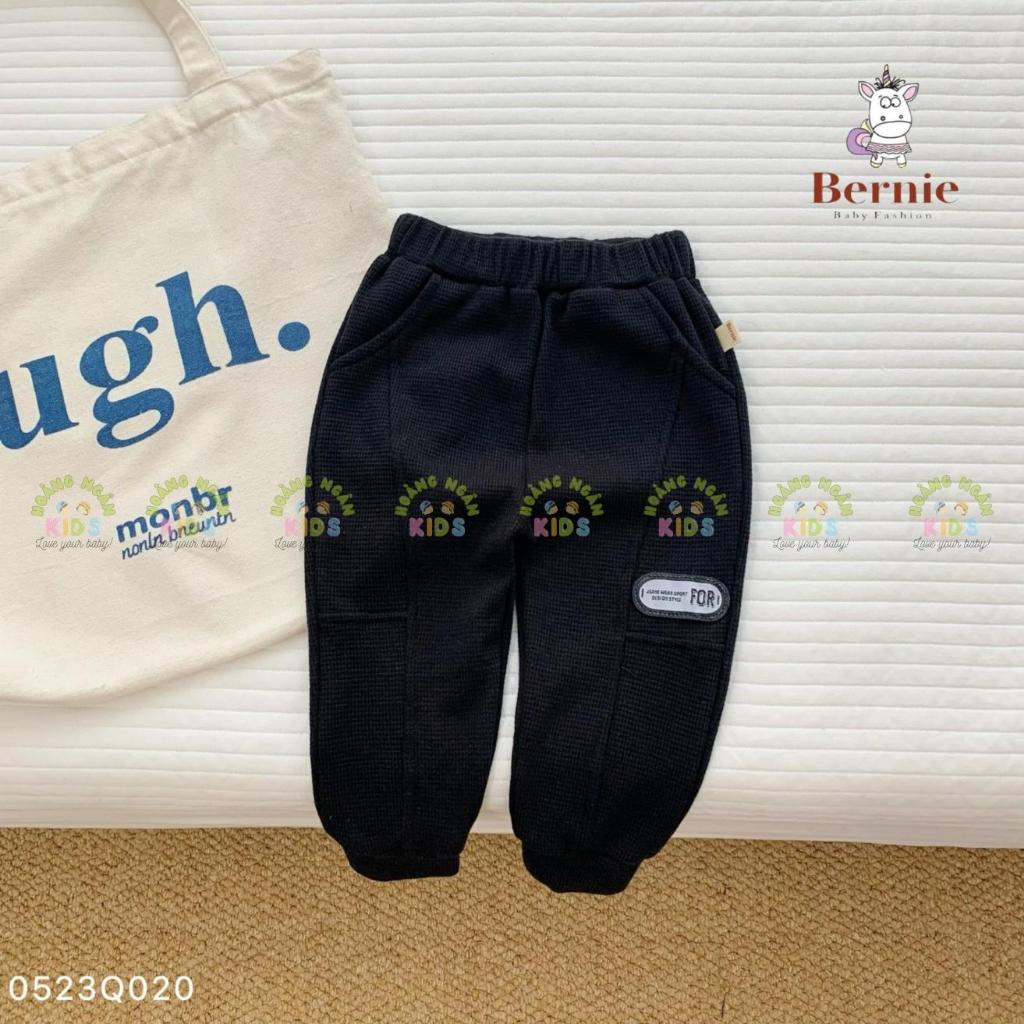 Quần thu đông trơn màu basic cho bé dài bé trai, quần xốp dài bé trai unisex cho bé Bernie