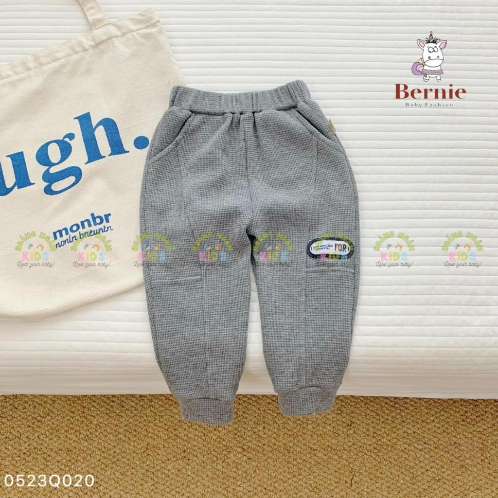 Quần thu đông trơn màu basic cho bé dài bé trai, quần xốp dài bé trai unisex cho bé Bernie