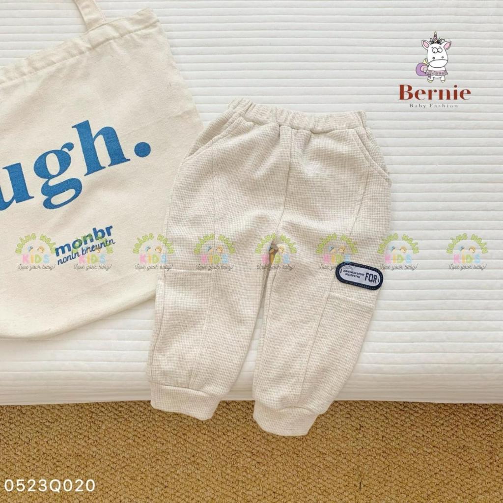 Quần thu đông trơn màu basic cho bé dài bé trai, quần xốp dài bé trai unisex cho bé Bernie