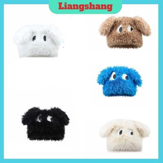 Mũ Lông mềm hình " Chú Cún Mắt To " - Mũ Len Trùm Tai Giữ Ấm Mùa Đông Phối Lông Dày Dặn Hình Ngộ Nghĩnh