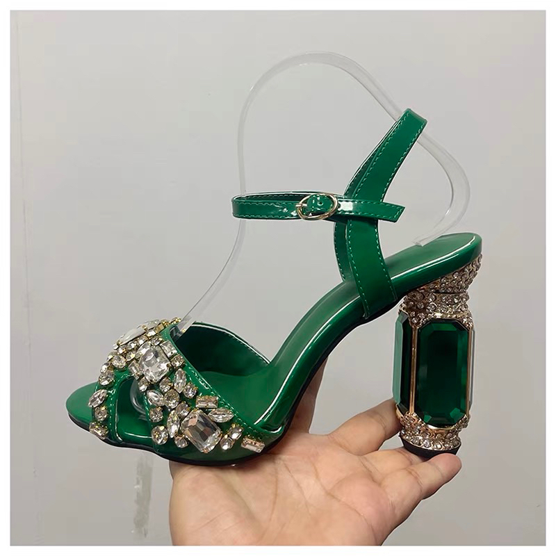 ORDER 💜 Giày Korea quai nhung chéo gót đá 10cm 34-43