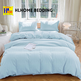Bộ chăn ga Cotton đũi sợi dệt set vỏ 4 món chăn ga gối thoáng mát