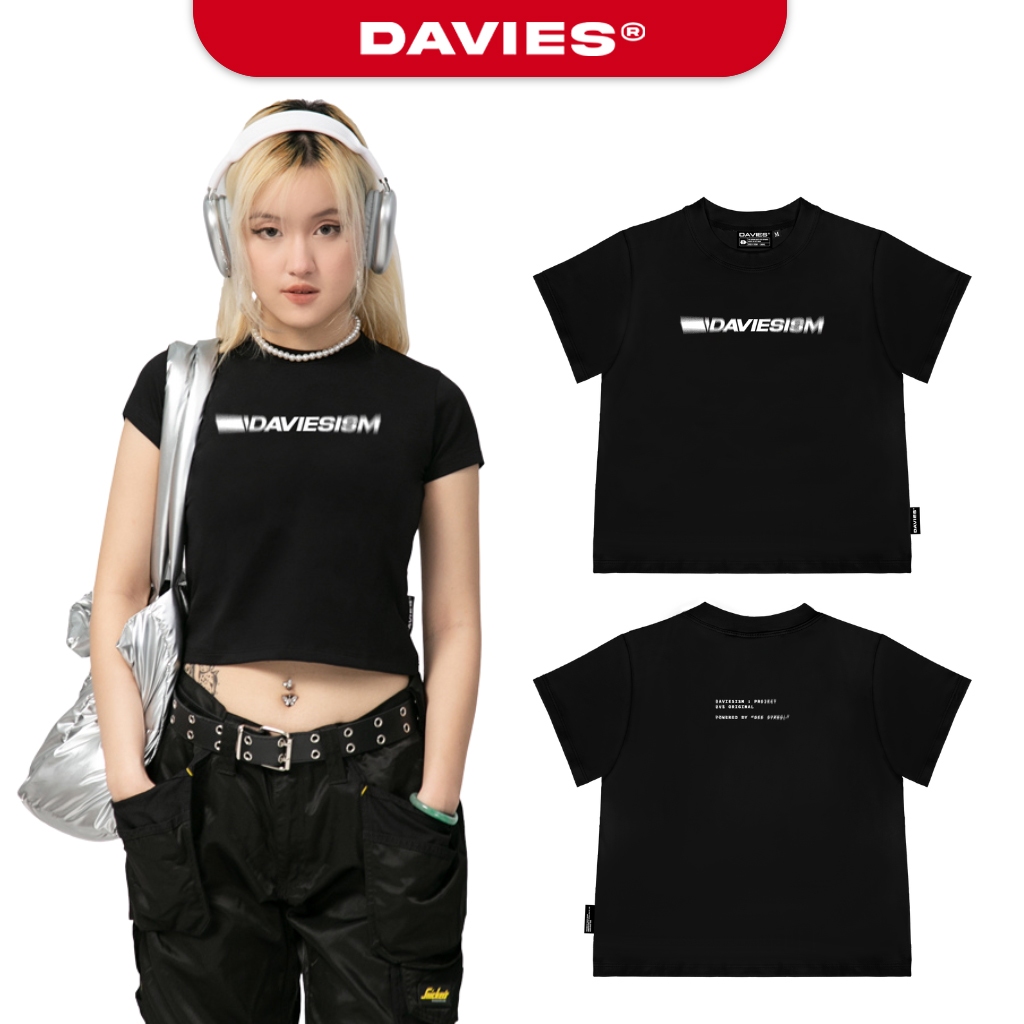 Áo thun baby tee tay ngắn nữ màu đen Drift local brand Davies I D33-T11