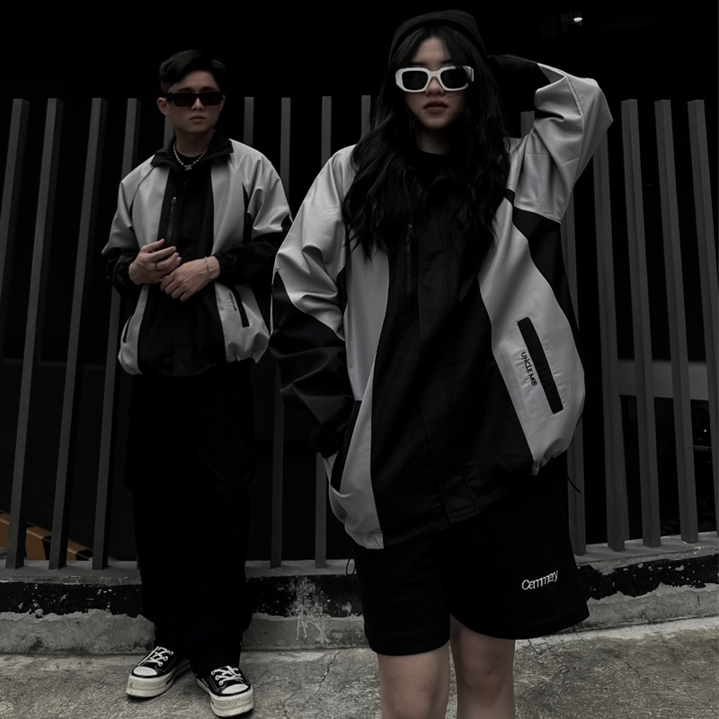 Áo Khoác Gió Uncle M Oversize Unisex Nam Nữ, Phối Dù 2 lớp Plane-Jacket