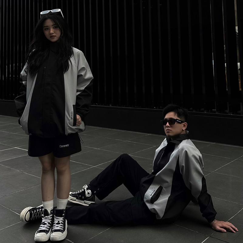 Áo Khoác Gió Uncle M Oversize Unisex Nam Nữ, Phối Dù 2 lớp Plane-Jacket