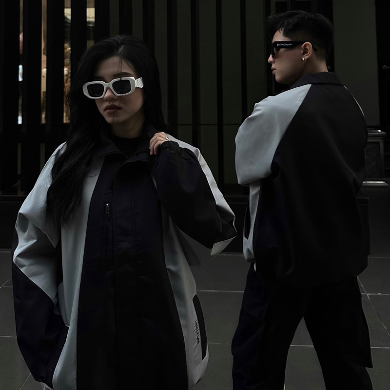 Áo Khoác Gió Uncle M Oversize Unisex Nam Nữ, Phối Dù 2 lớp Plane-Jacket