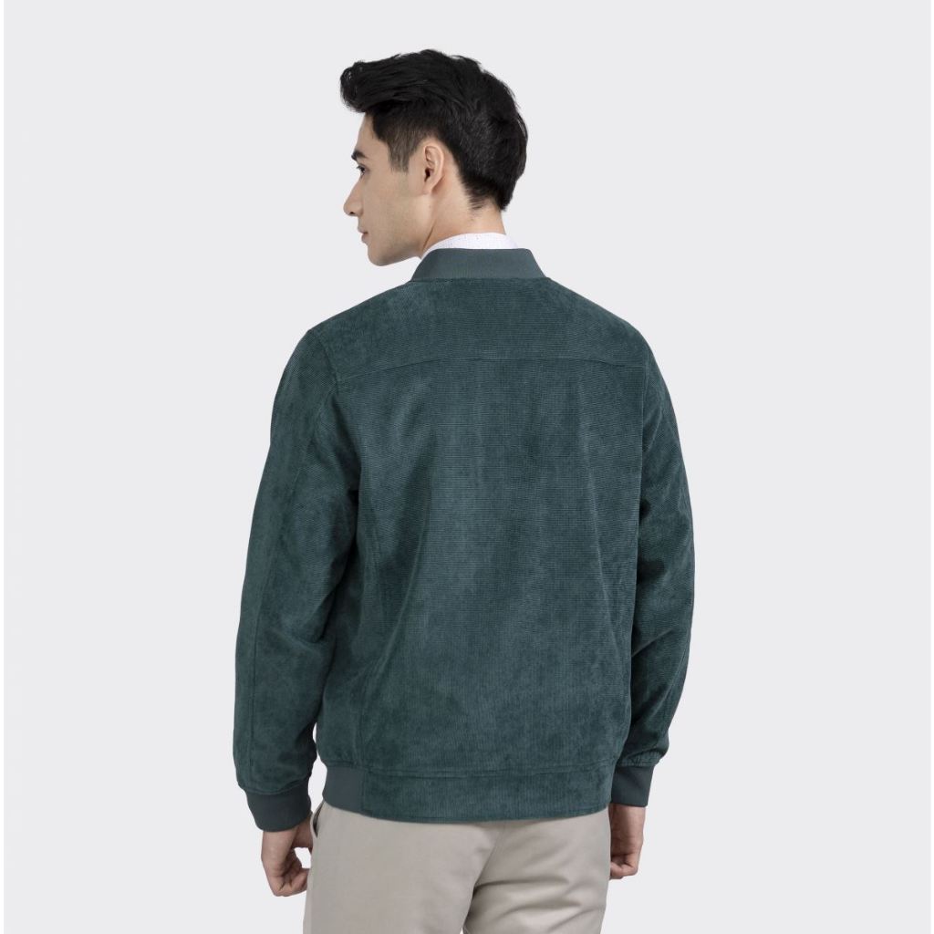 Áo khoác bomber nhung 2 lớp Aristino form suông vừa bo gấu co giãn nhẹ AJK028W2