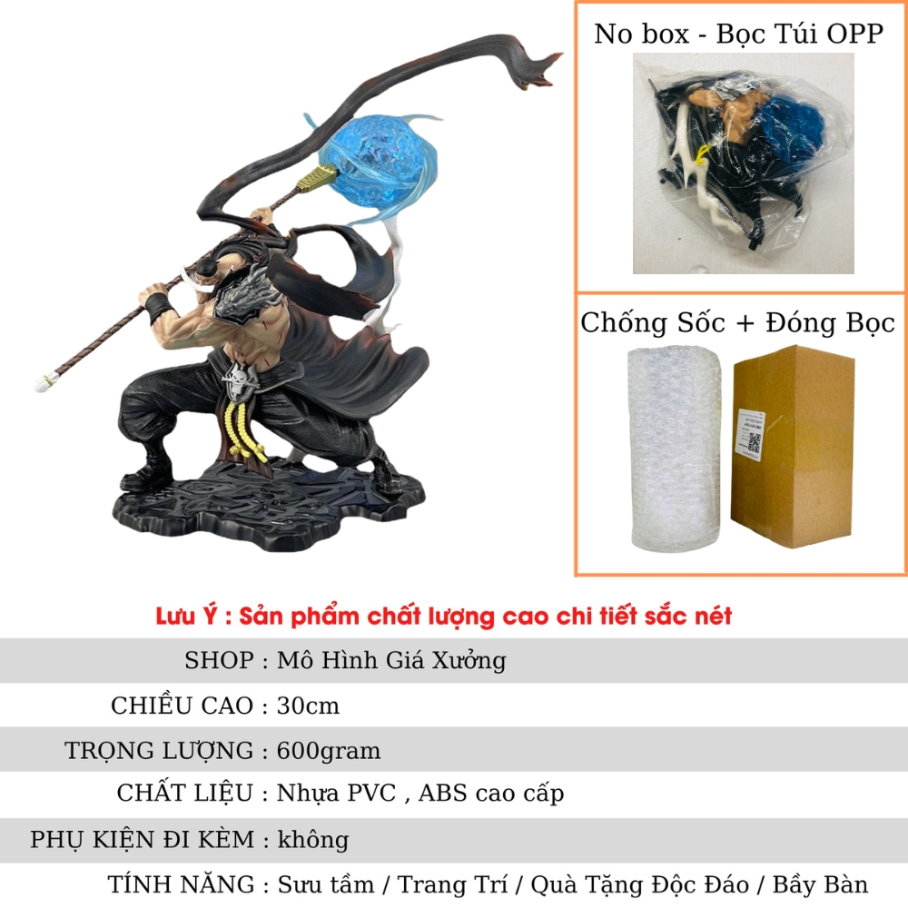 Mô hình One Piece Râu Trắng Chiến Đấu Có Led cao 30cm , trạng thái chiến đấu - No Box - mô hình giá xưởng